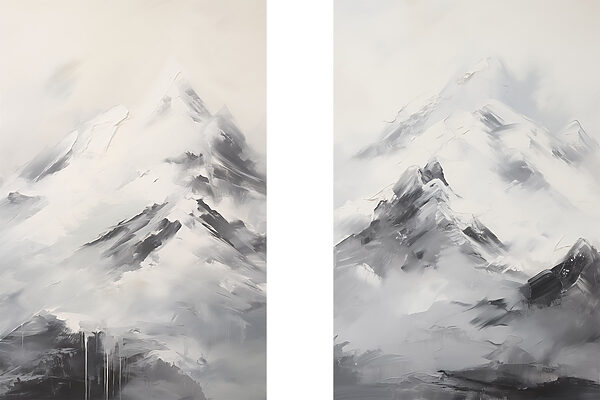 Painting of a mountain range