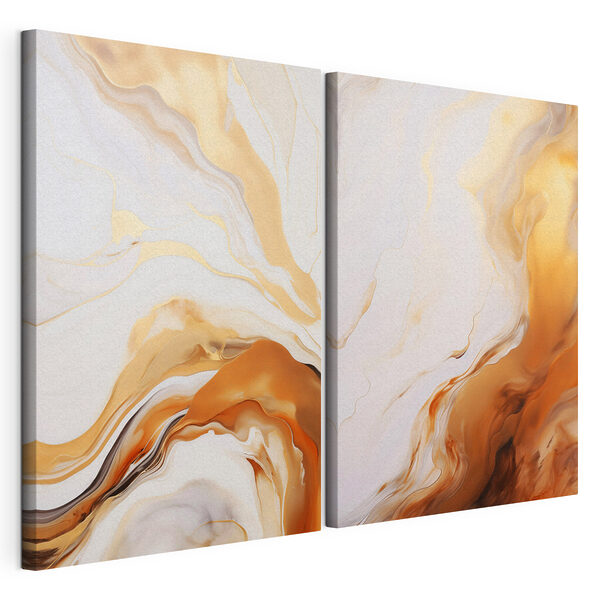 Motifs fluides aux teintes chaudes Impression sur toile modulaire Motifs fluides aux teintes chaudes