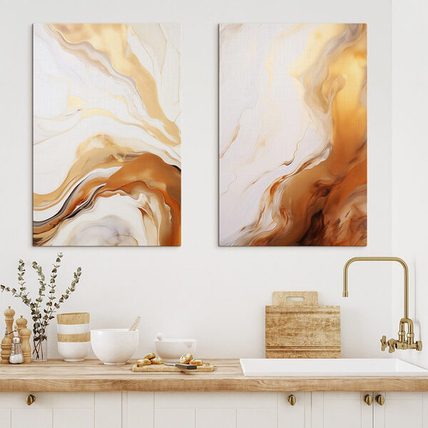 Flowing patterns in warm hues