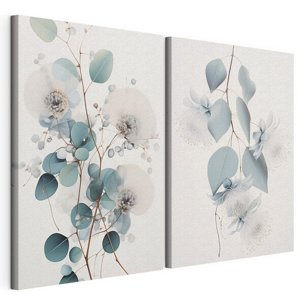 Des fleurs délicates aux teintes douces Impression sur toile modulaire Des fleurs délicates aux teintes douces
