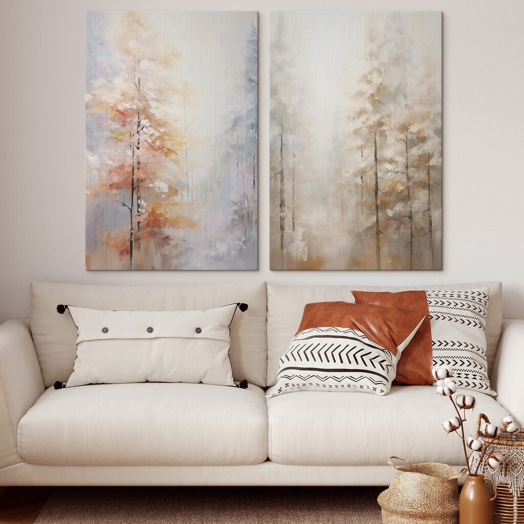 Painting of trees in a forest