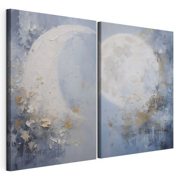 Painting of a moon and a tree Painting of a moon and a tree