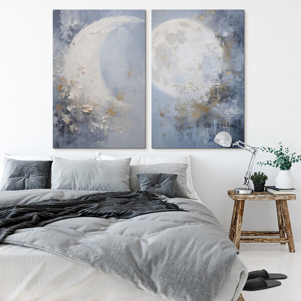 Painting of a moon and a tree Painting of a moon and a tree