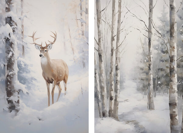 Deer in the snow