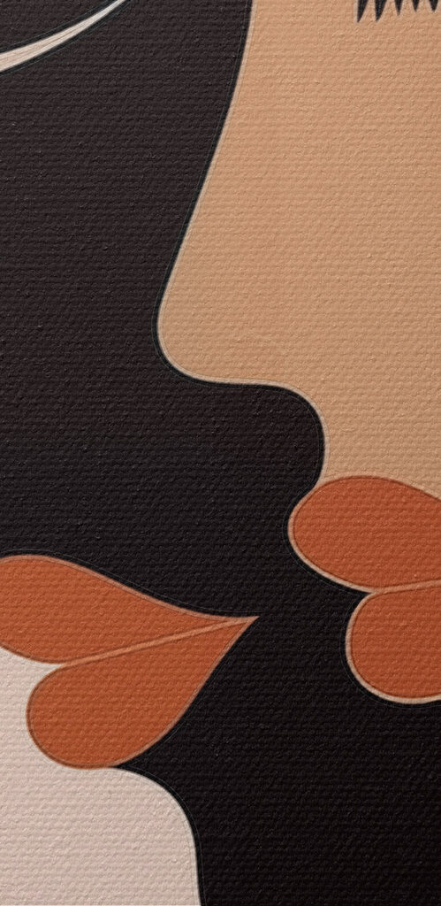Two paintings of women with different colors Two paintings of women with different colors