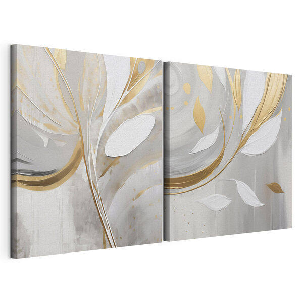 Impression sur toile modulaire Œuvre d'art abstraite élégante d'inspiration florale