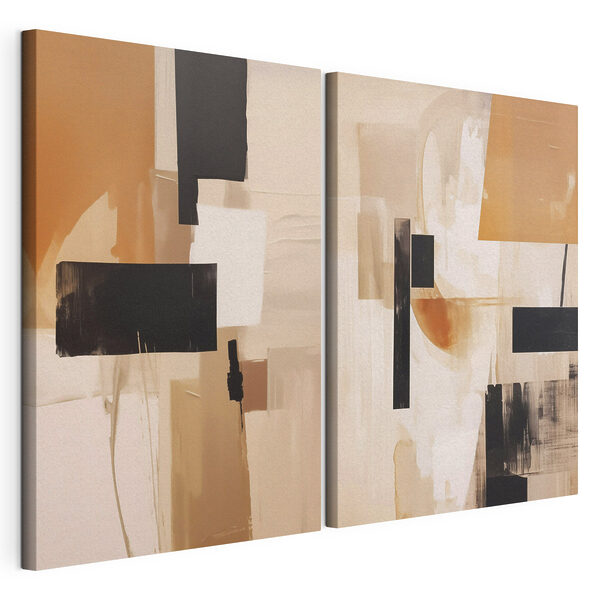 Peinture représentant deux places Impression sur toile modulaire Peinture représentant deux places