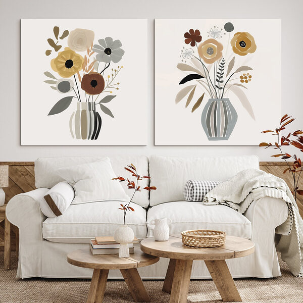 Painting of flowers in a vase Painting of flowers in a vase