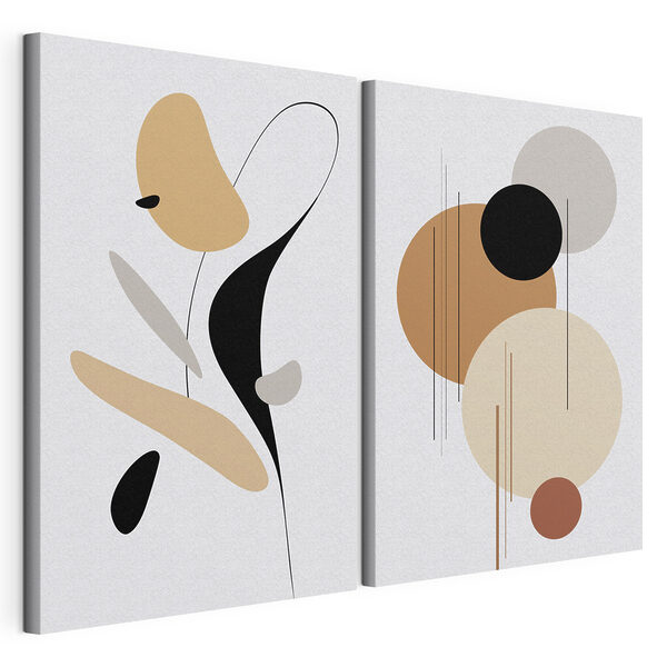 Deux représentations de l'art Impression sur toile modulaire Deux représentations de l'art