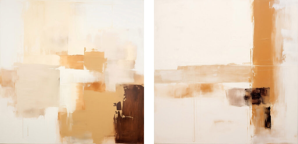 Painting of different shades of brown and white Painting of different shades of brown and white