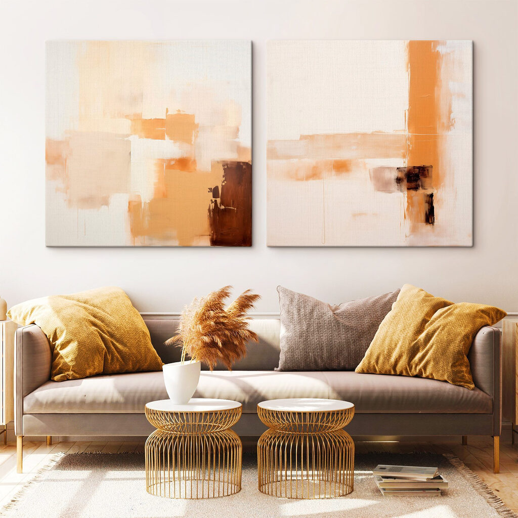 Painting of different shades of brown and white Painting of different shades of brown and white