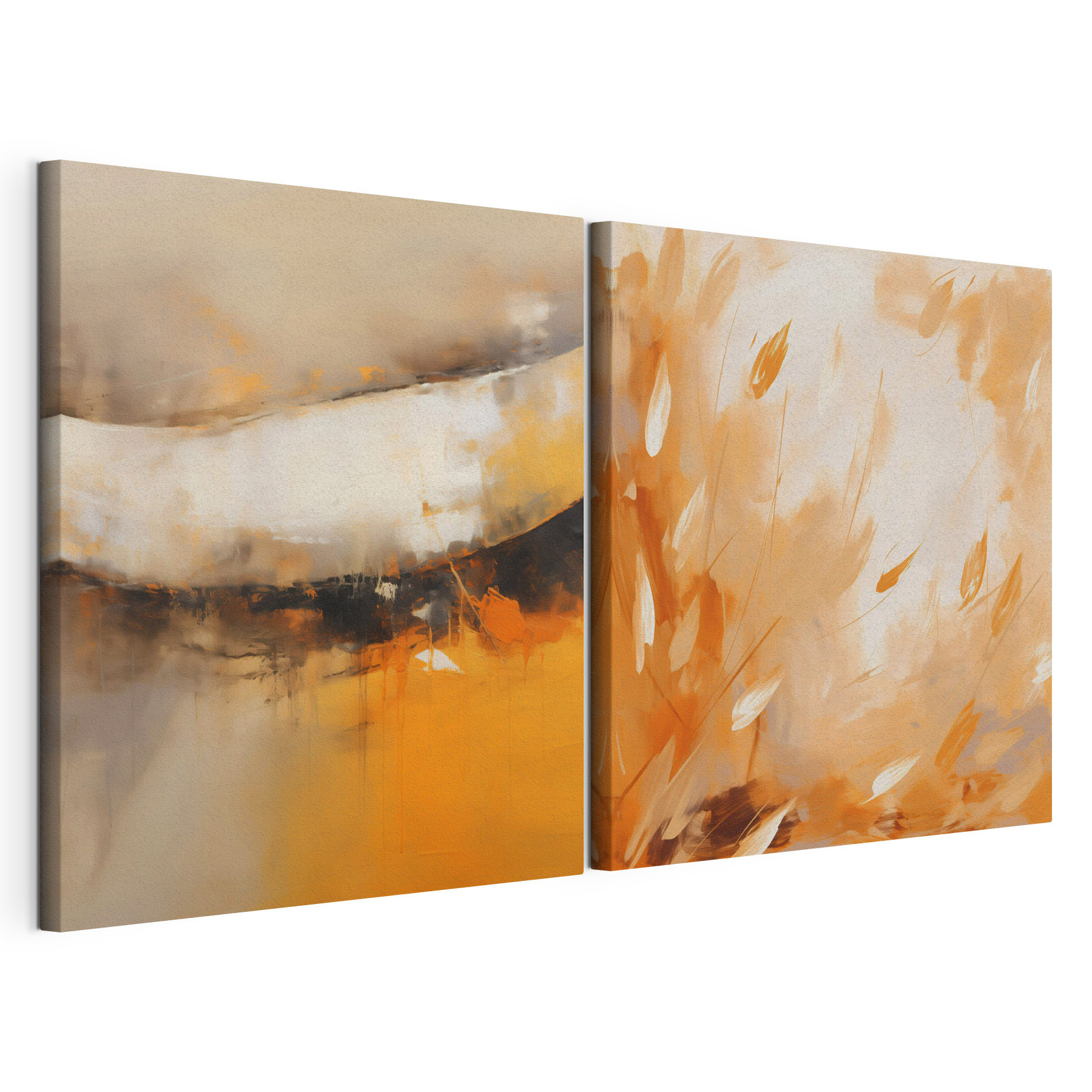 Two paintings of plants and flowers Two paintings of plants and flowers