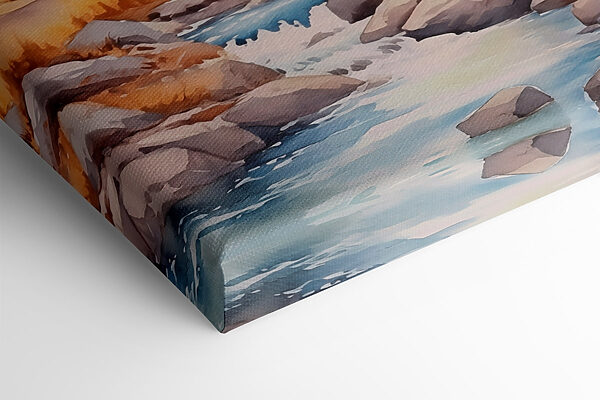 Group of paintings of a river and mountains Group of paintings of a river and mountains