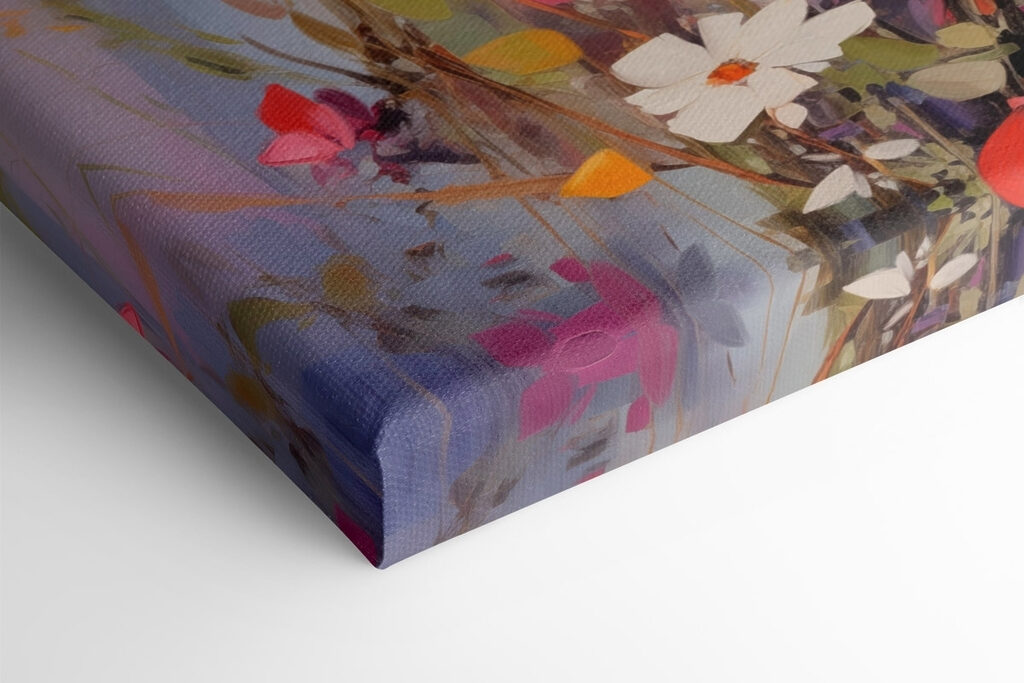 Painting of flowers in a field