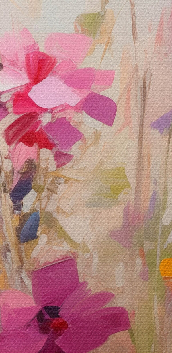 Painting of flowers in a field