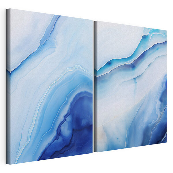 Des vagues ondulantes aux teintes d’un bleu profond Impression sur toile modulaire Des vagues ondulantes aux teintes d’un bleu profond