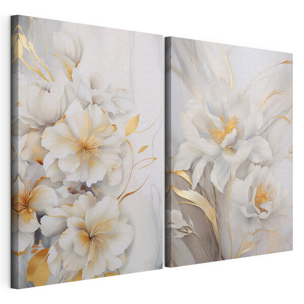 Impression sur toile modulaire Des fleurs aux teintes douces et délicates