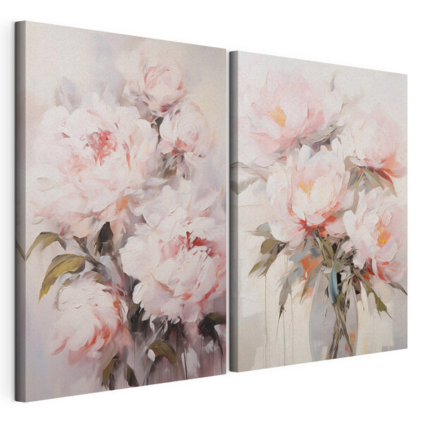 Impression sur toile modulaire Peinture représentant des fleurs dans un vase