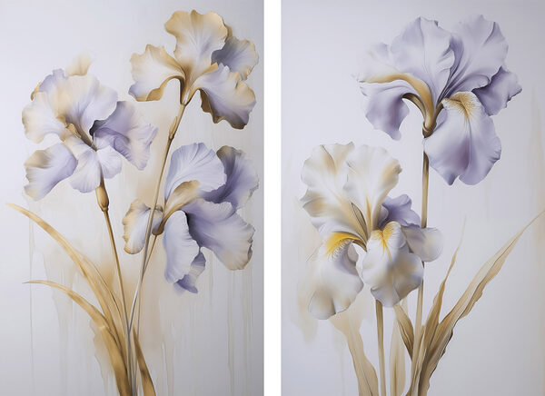 Elegant irises in soft hues
