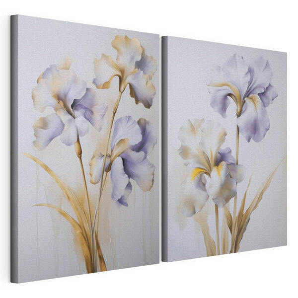 Peinture représentant des fleurs sur un mur Impression sur toile modulaire Peinture représentant des fleurs sur un mur