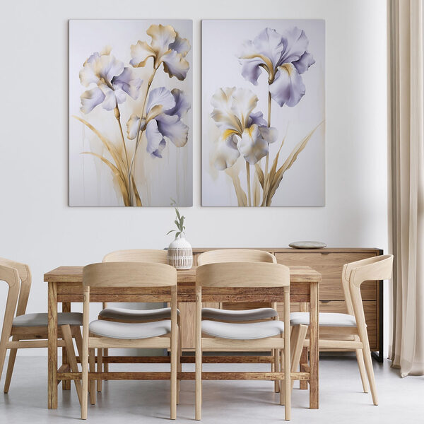 Elegant irises in soft hues