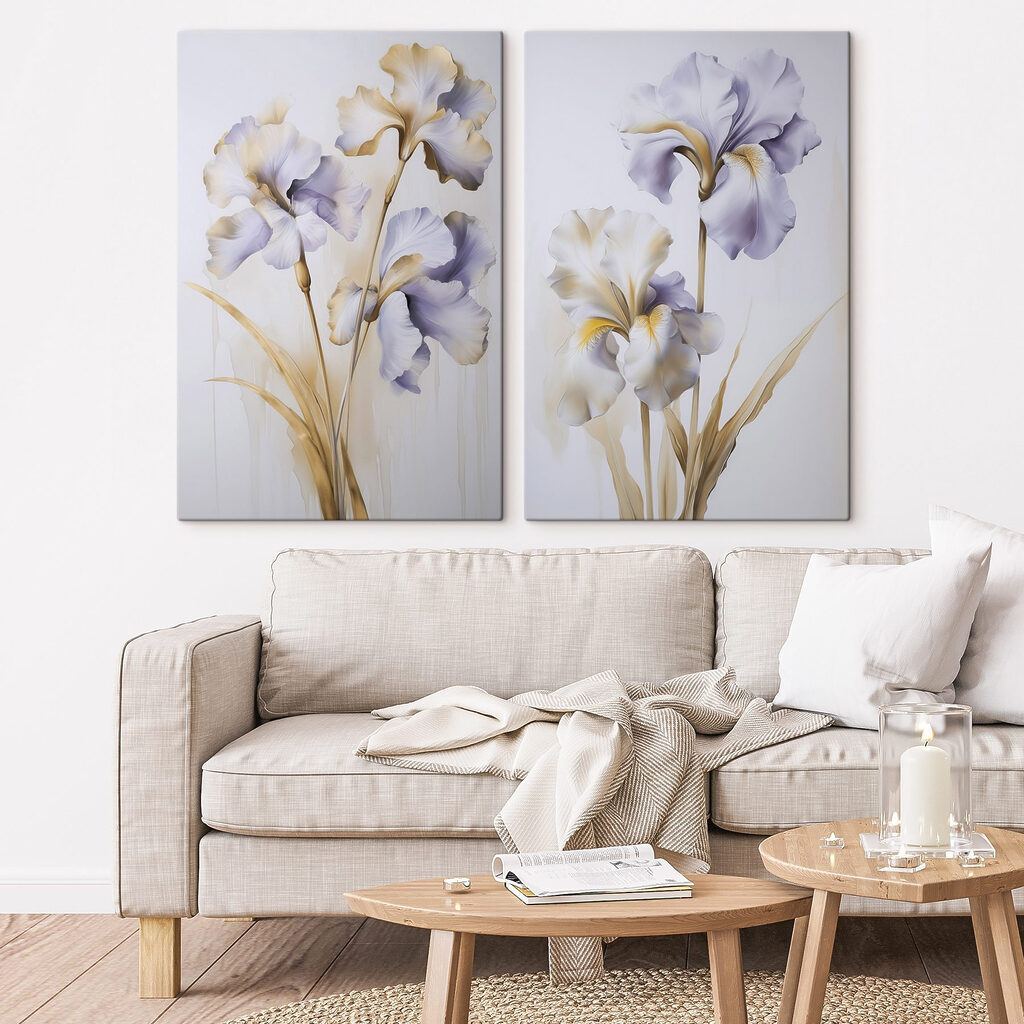 Elegant irises in soft hues