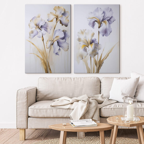 Elegant irises in soft hues