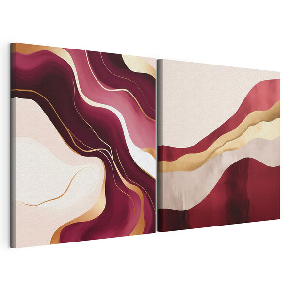 Impression sur toile modulaire Des couleurs fluides et des courbes douces