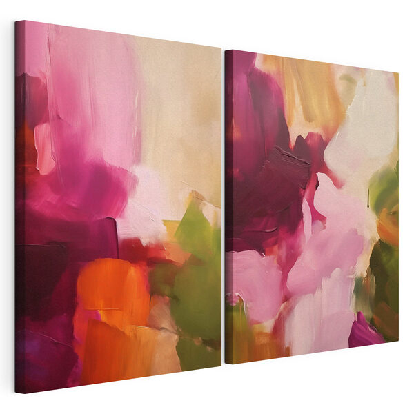Impression sur toile modulaire - Des couleurs vives dans une harmonie abstraite
