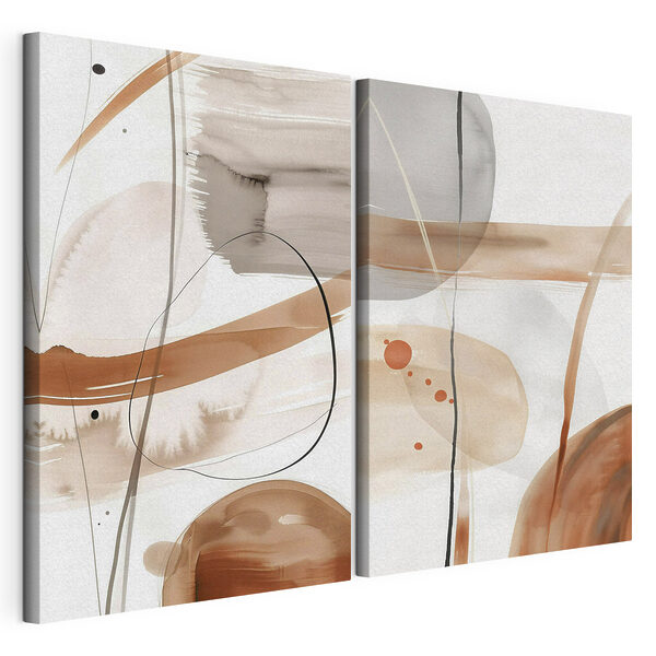 Impression sur toile modulaire Formes abstraites dans des tons chauds