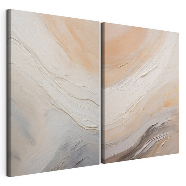 Des vagues douces aux couleurs délicates se fondent les unes dans les autres Impression sur toile modulaire Des vagues douces aux couleurs délicates se fondent les unes dans les autres
