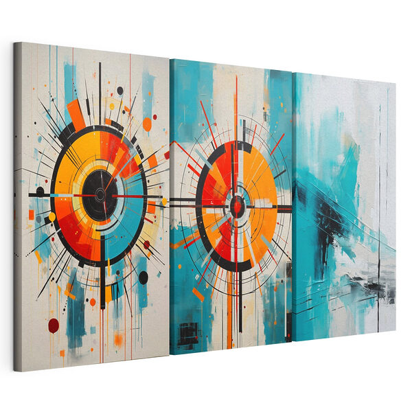 Impression sur toile modulaire Trois œuvres d'art