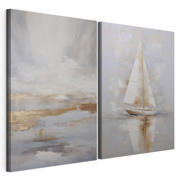 Peinture représentant un voilier sur l'eau Impression sur toile modulaire Peinture représentant un voilier sur l'eau