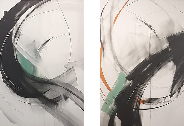Dynamic strokes in monochrome harmony