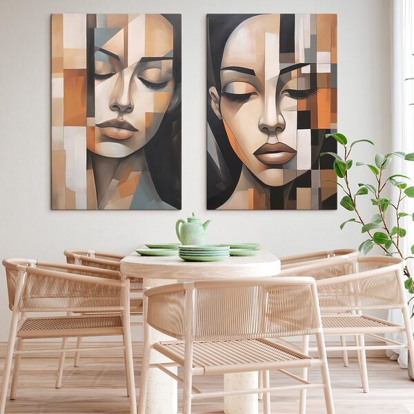 Two paintings of a woman Two paintings of a woman