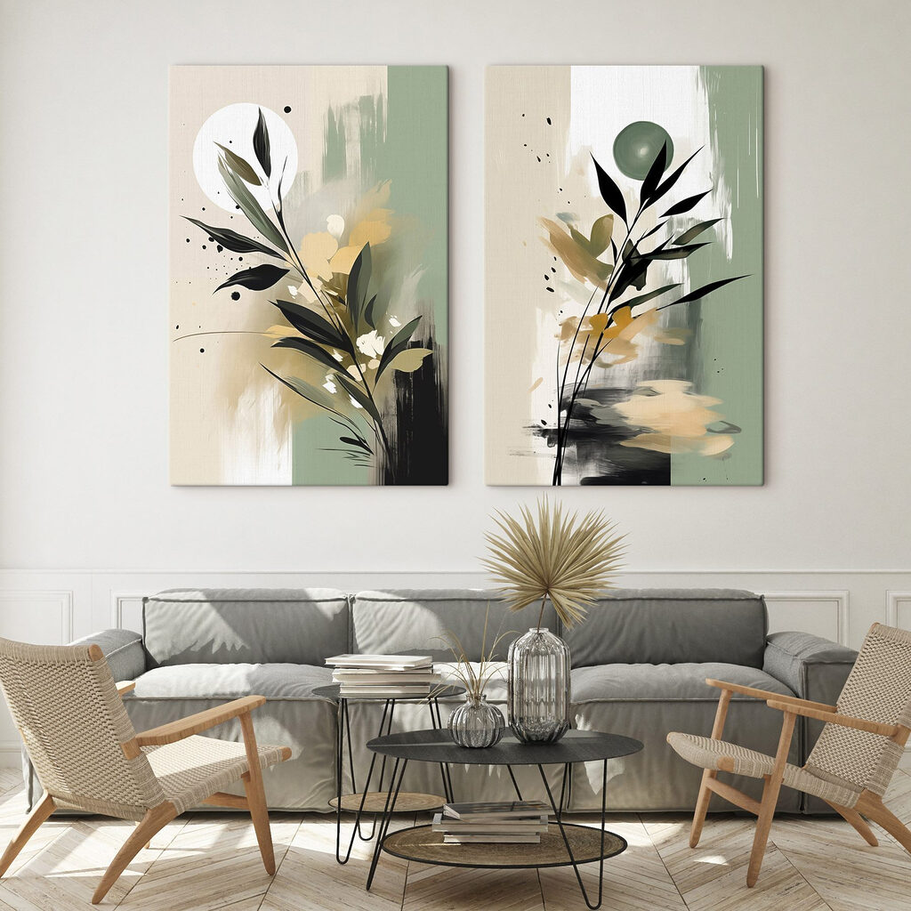 Painting of flowers and leaves Painting of flowers and leaves