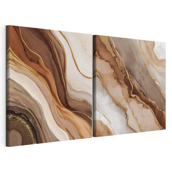 Des couches fluides aux teintes terreuses Impression sur toile modulaire Des couches fluides aux teintes terreuses