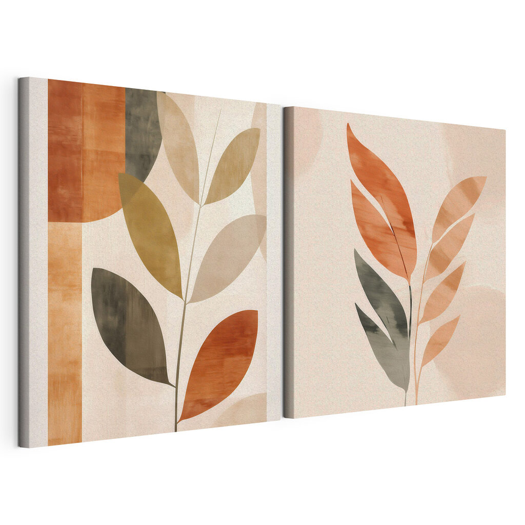 Abstract leaves in earthy tones