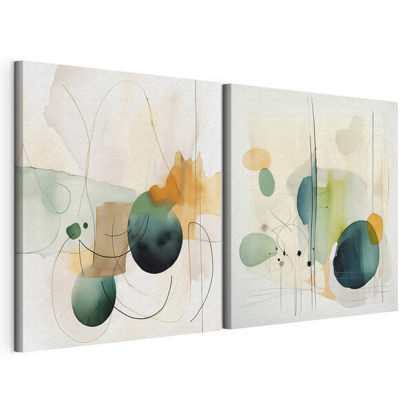 Deux œuvres d'art Impression sur toile modulaire Deux œuvres d'art