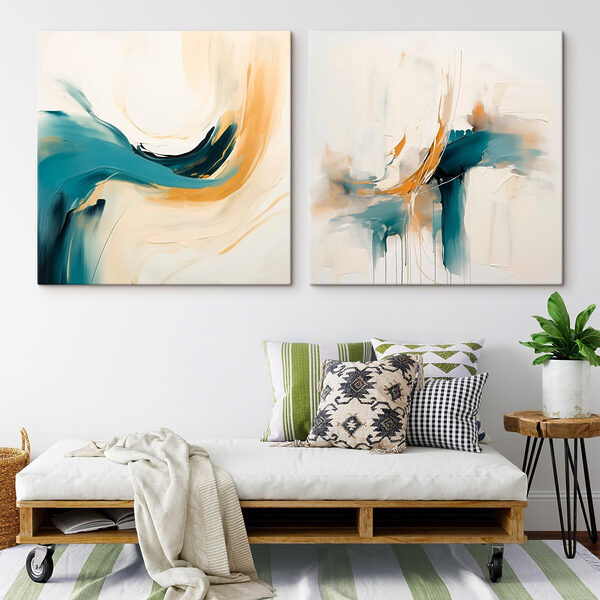 Two paintings of different colors Two paintings of different colors