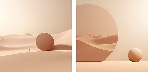 Set of images of a desert Set of images of a desert