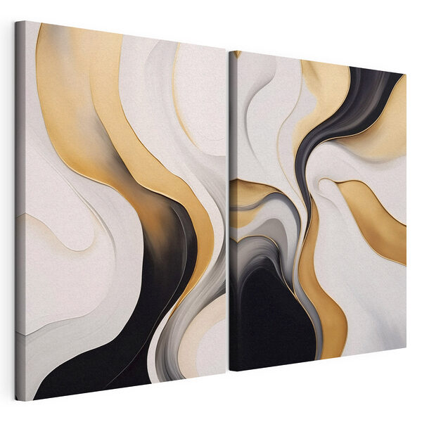 Impression sur toile modulaire Lignes fluides aux teintes douces