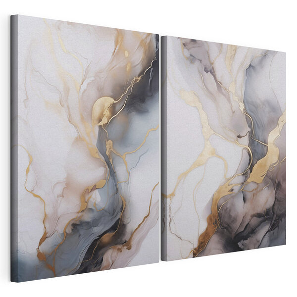 Des couleurs fluides dans des motifs harmonieux Impression sur toile modulaire Des couleurs fluides dans des motifs harmonieux