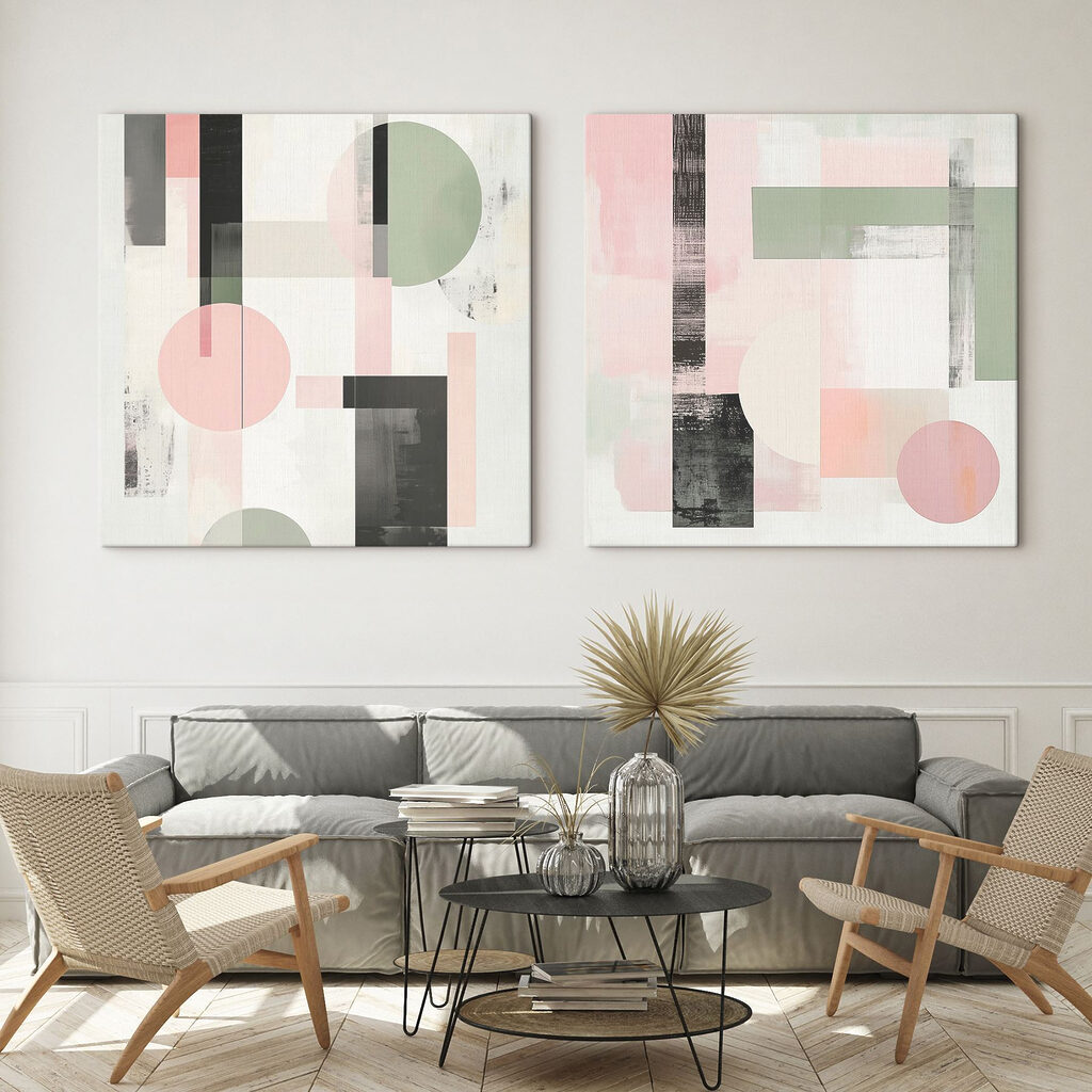 Painting of geometric shapes Painting of geometric shapes