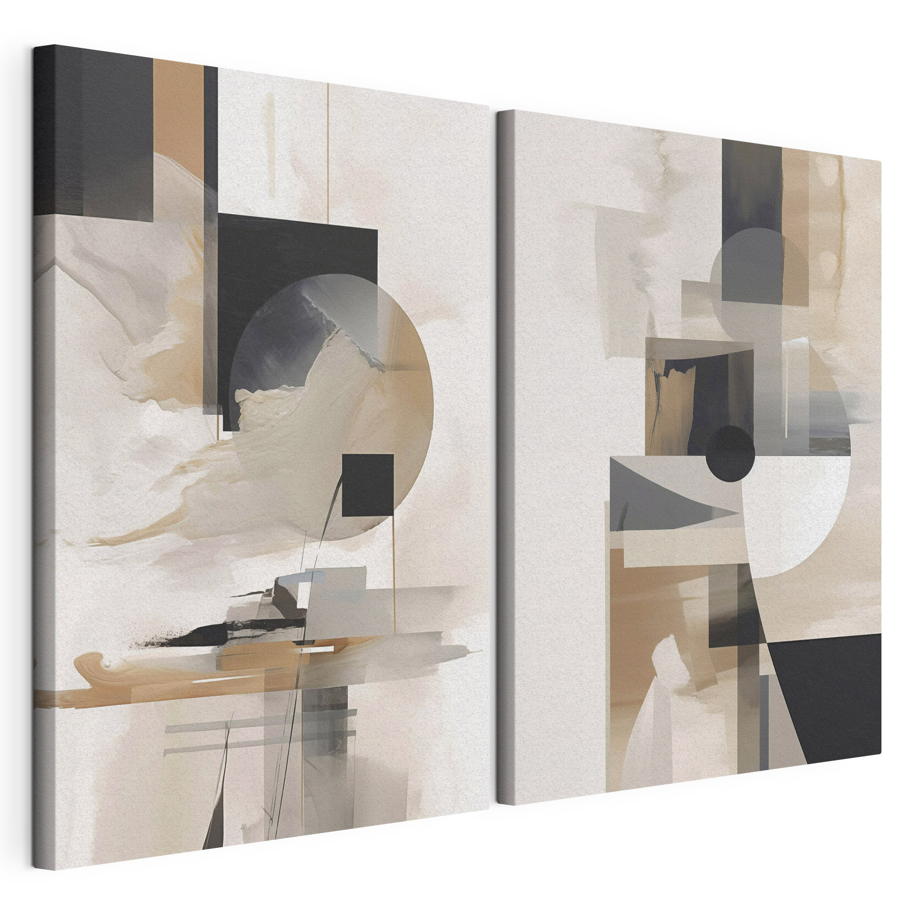 Painting of a couple of squares and circles Painting of a couple of squares and circles