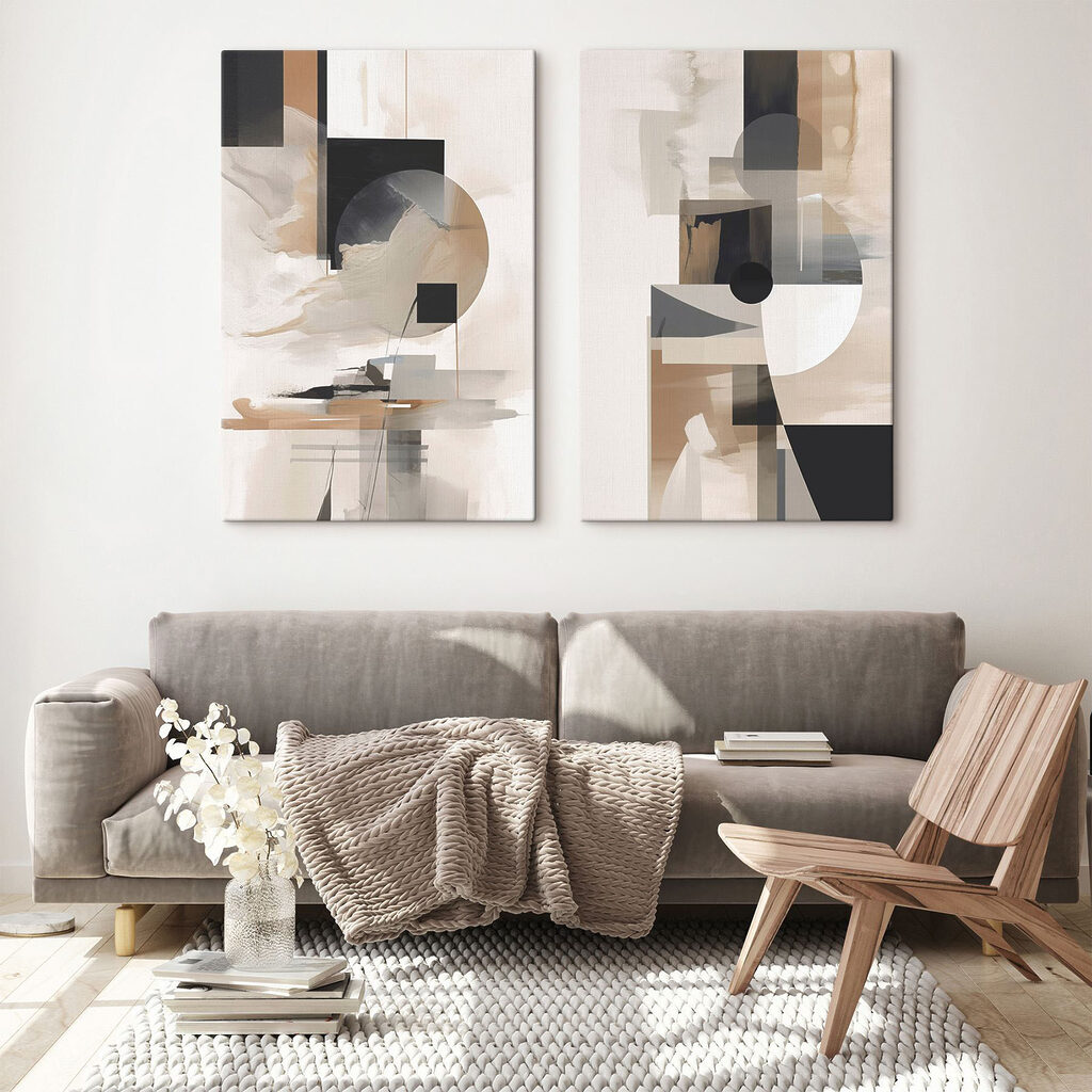 Painting of a couple of squares and circles Painting of a couple of squares and circles