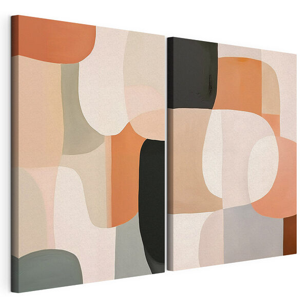 Impression sur toile modulaire Des formes abstraites aux couleurs apaisantes
