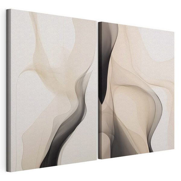 Des formes fluides s'entrelacent et se fondent avec grâce Impression sur toile modulaire Des formes fluides s'entrelacent et se fondent avec grâce