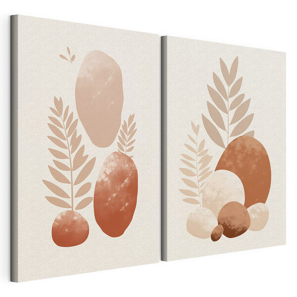 Impression sur toile modulaire Les formes naturelles et les tons terreux s'harmonisent