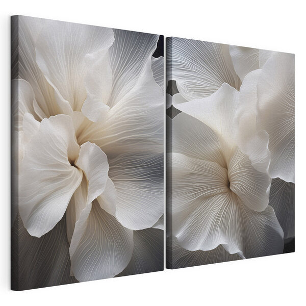Des pétales doux, dans une harmonie délicate Impression sur toile modulaire Des pétales doux, dans une harmonie délicate